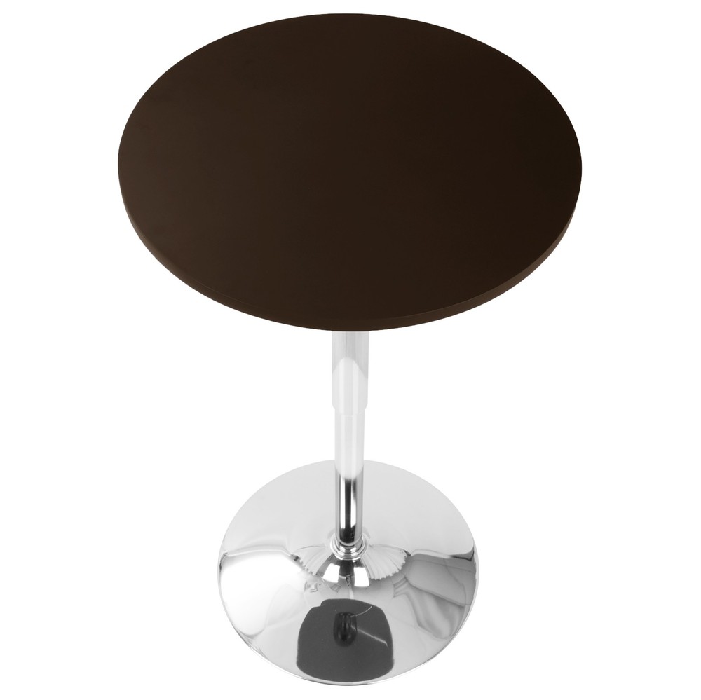 Adjustable Contemporary Bar Table in Brown by