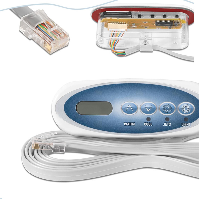 53238 Mini Oval Topside Control Panel for Balboa for Heat Jacket 4 Button 7'Cord