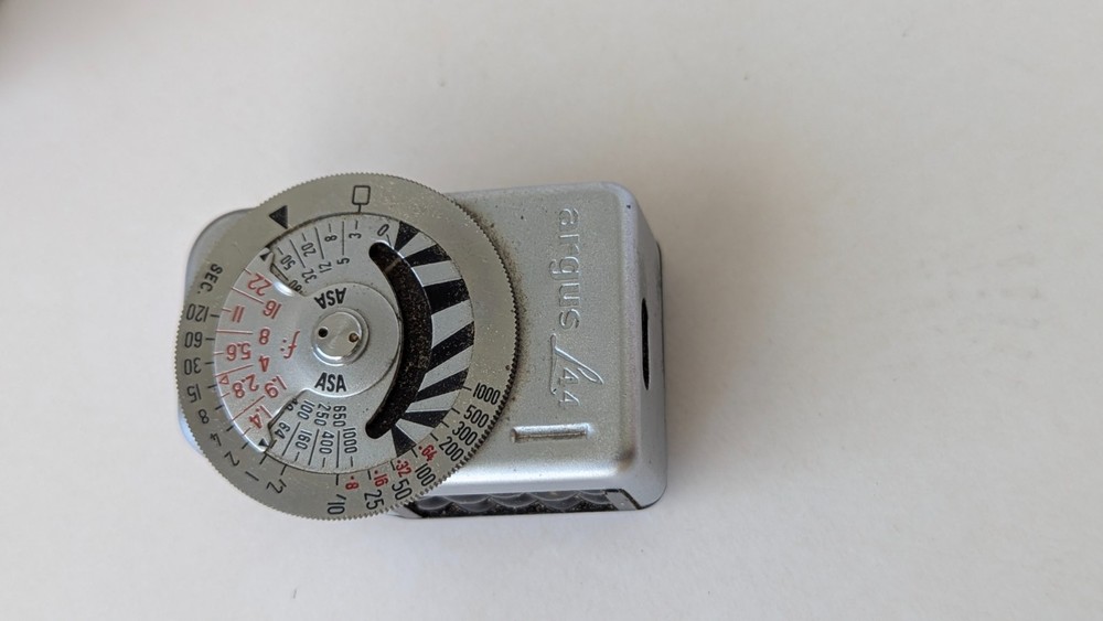 Vintage camera light exposure meters