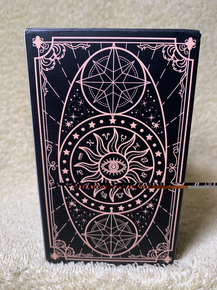 Classic Black Tarot Deck w/ Meanings Guidebook Celestial