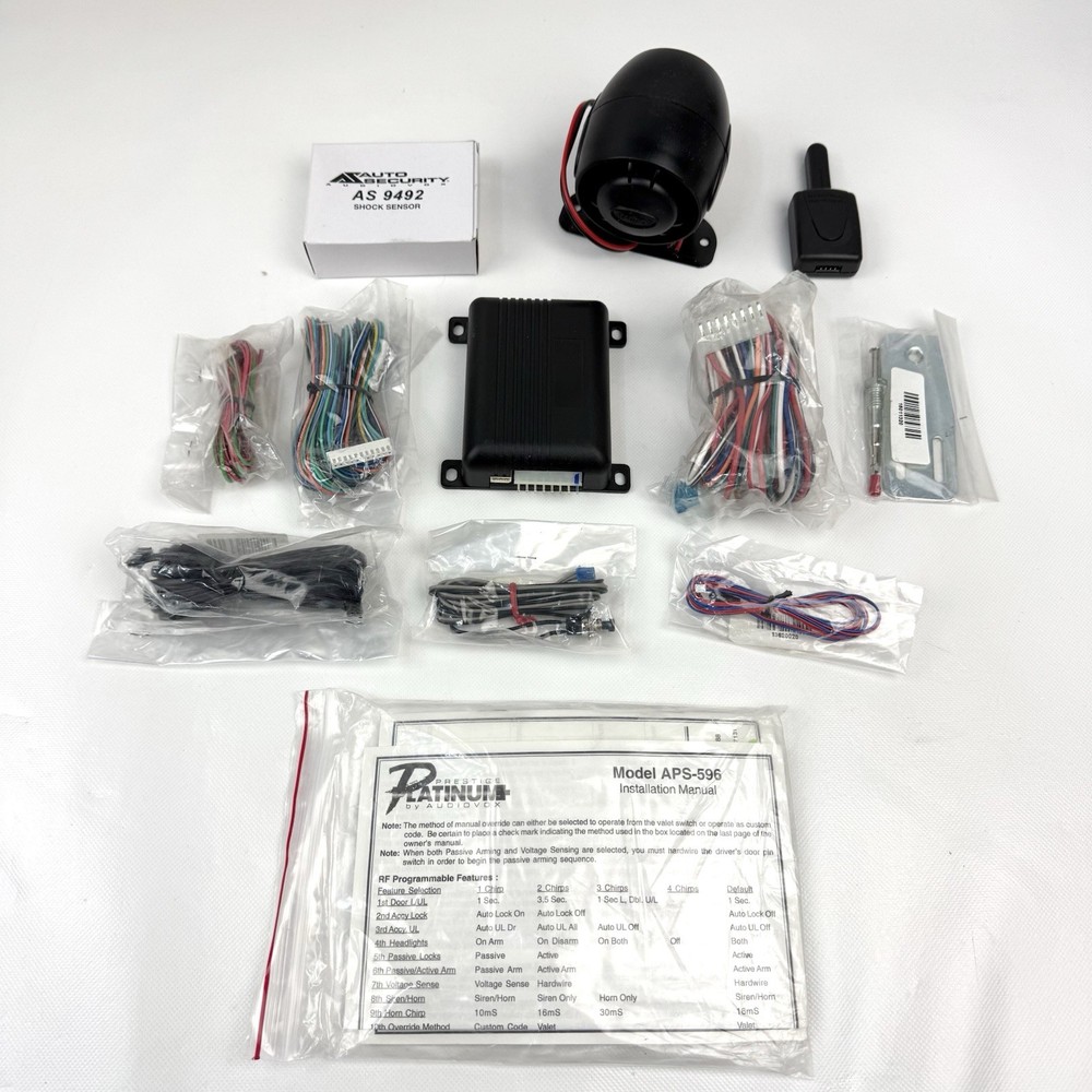 Audiovox Platinum + APS596 Security System APS-596 Starter Disable - NO KEY FOBS