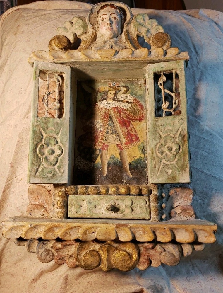 Peruvian Colonial Folk Art Alterpiece,  Large