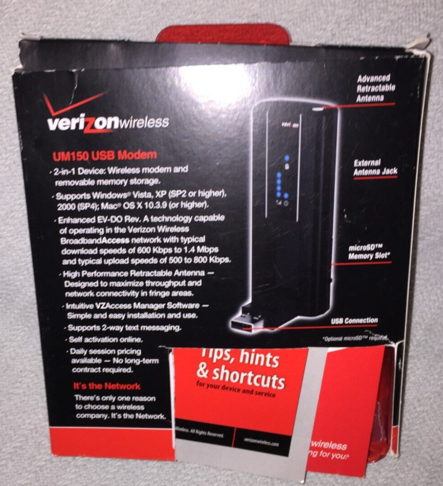 Verizon Wireless UM150 USB Modem Broadband Access Compact Design