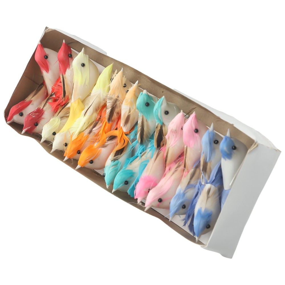 Simulation Feather Bird Home Garden Decor Multi Functional 24 Pcs DIY Crafts