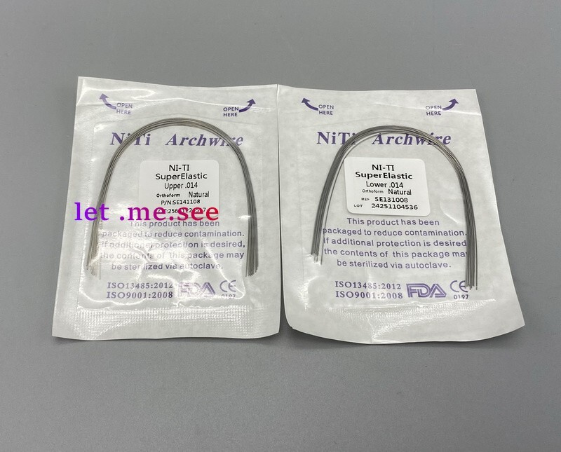 Dental Orthodontic Super elastic Ni-Ti Arch wire Round Rectangular Natural Form