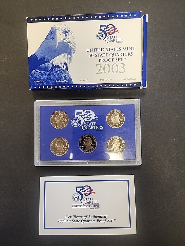 2003-s  Clad STATE QUARTERS Proof Set in original BLUE box