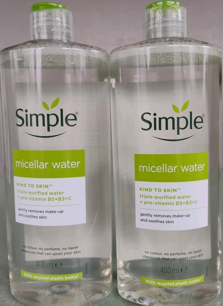 Simple Micellar Cleansing Water 2-Pack 400ml 13.5oz Exp 01/2028