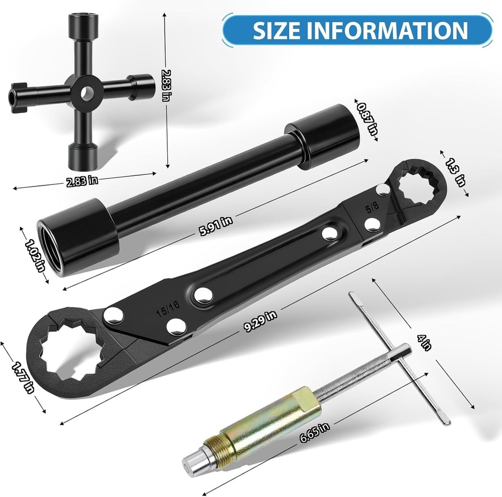 Kavedod Plumbing Tools, Angle Stop Removal Tool with compression sleeve pulle...