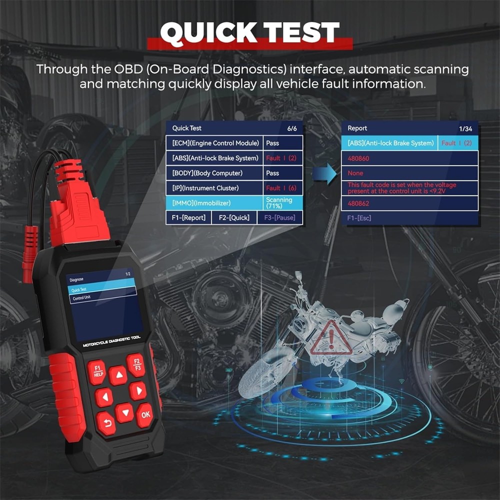 Motorcycle Diagnostic Tool Code Reader Scan Tool Fit For Harley-4P/6P, AFV Reset