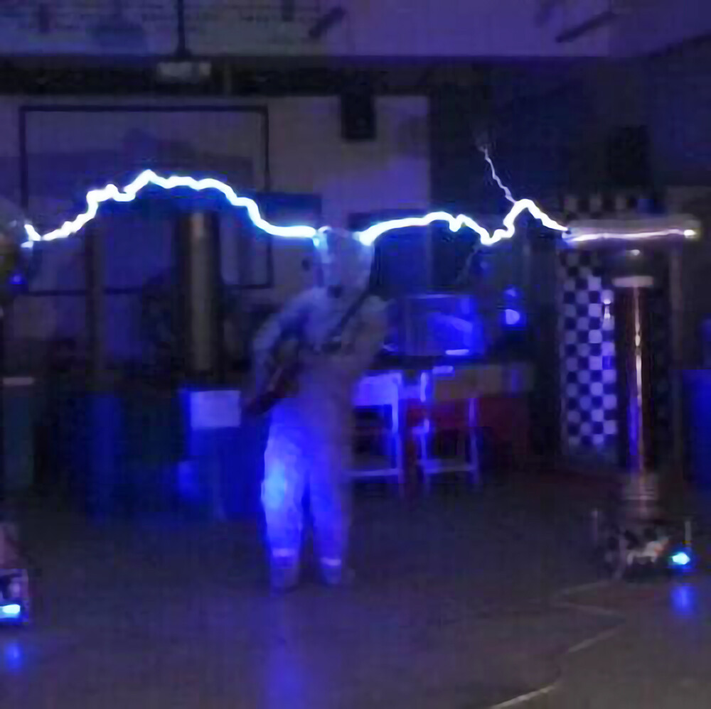 Tesla Coil Performance Potential Suit for Lightning Performance Protection