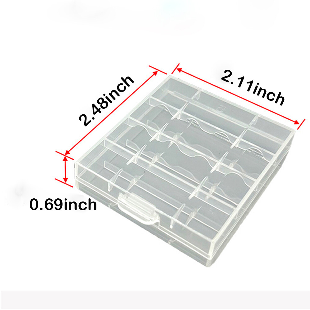 20PC Clear Hard Plastic Box Holder Storage Case for Rechargeable AA AAA Battery