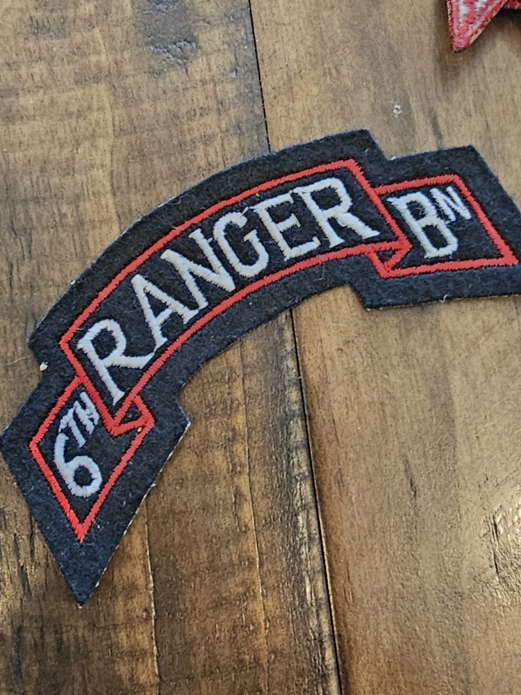 1960s US Army Vietnam Cold War 6th Ranger Battalion Wool Scroll Patch L@@K!!!