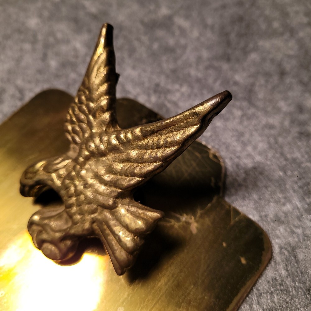 Vintage Small Heavy Brass Clip Board with Flying Eagle Clip