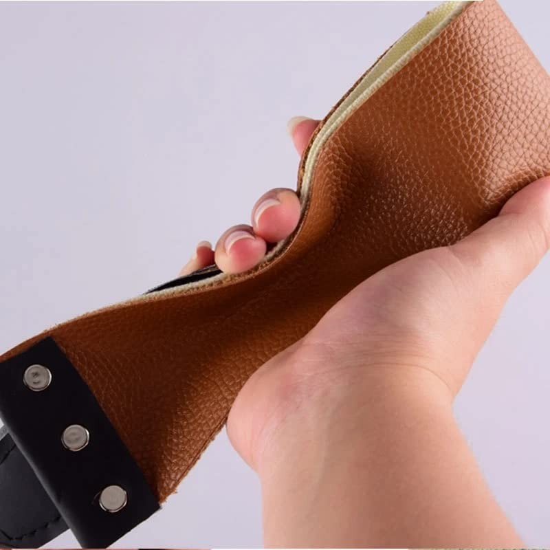 TorSor 2 Pack Straight Razor Strop Leather Sharpening Strap Sharp no, Black
