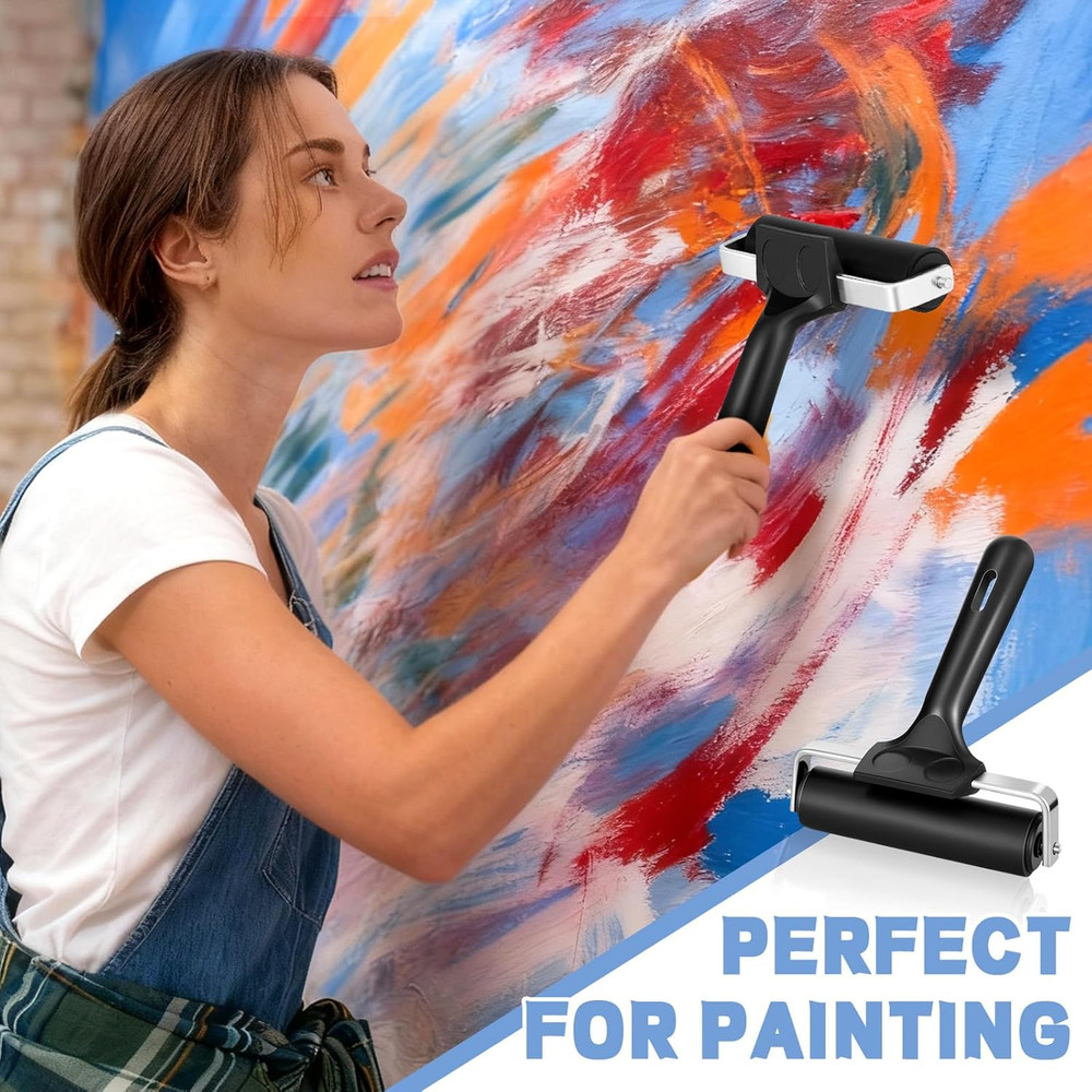 6 Pack 4" Rubber Brayer Roller Hard Rubber Rollers Crafting Printing Printmaking