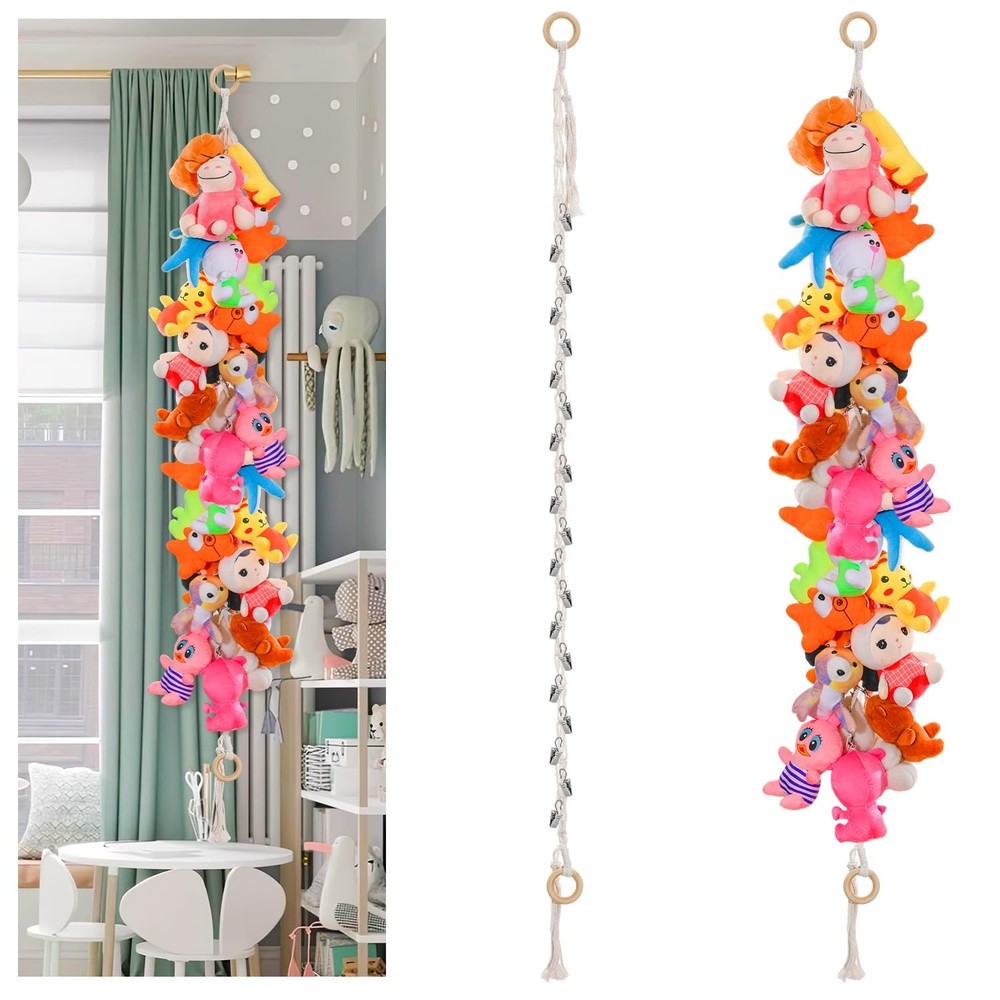 LSLYHTC 2Pcs Stuffed Animals Storage Chain, Hanging Animal