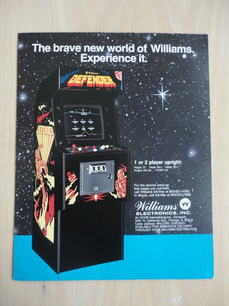 Defender Video Arcade Flyer Original Williams 6 Page Fold Out Brochure