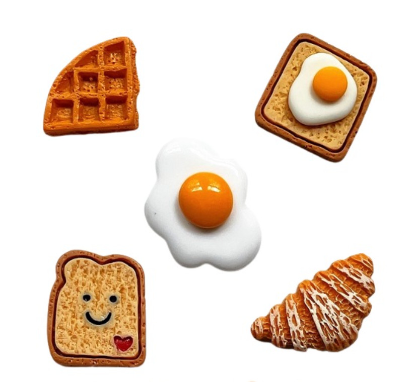 Breakfast Foods - Shelly's Buttons - Eggs Flat Back Embellishments - Craft Scrap