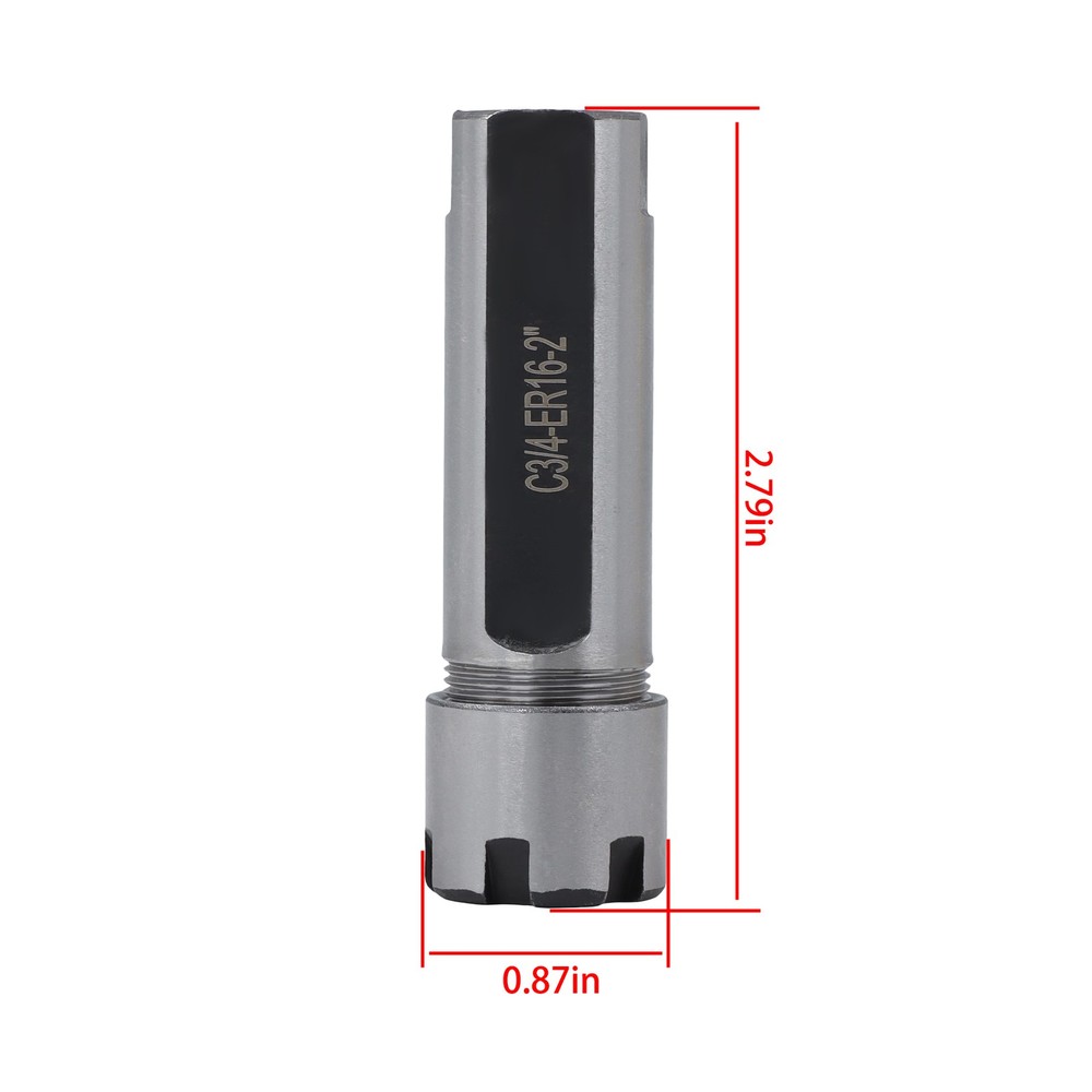 LABLT ER16 Collet Chuck 3/4" Straight Extended Tool 3/16-3/8″ Range Shank 2"