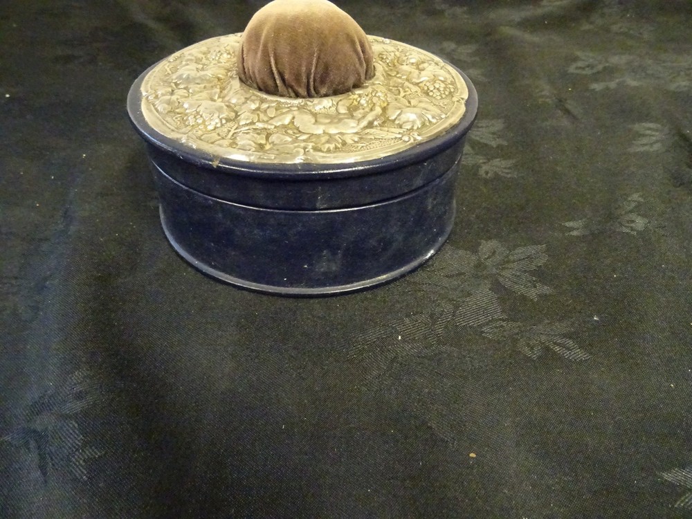 Victorian Style Solid Silver Top Sewing Box With Pin Cushion London 1991