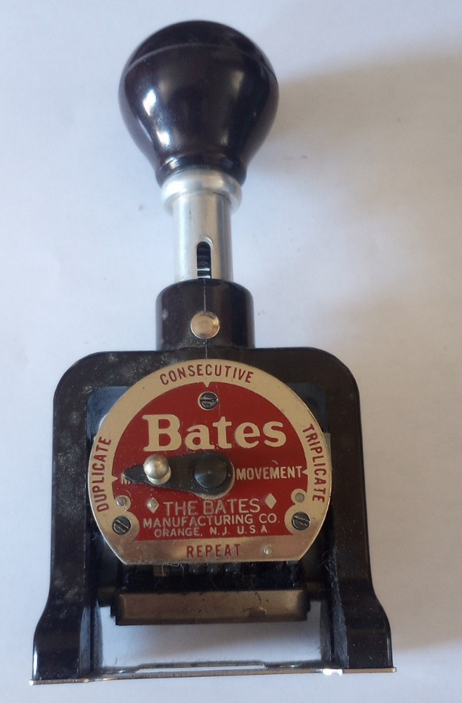 Vintage Bates Multiple Movement Numbering Machine Stamp 7 Wheels Style E