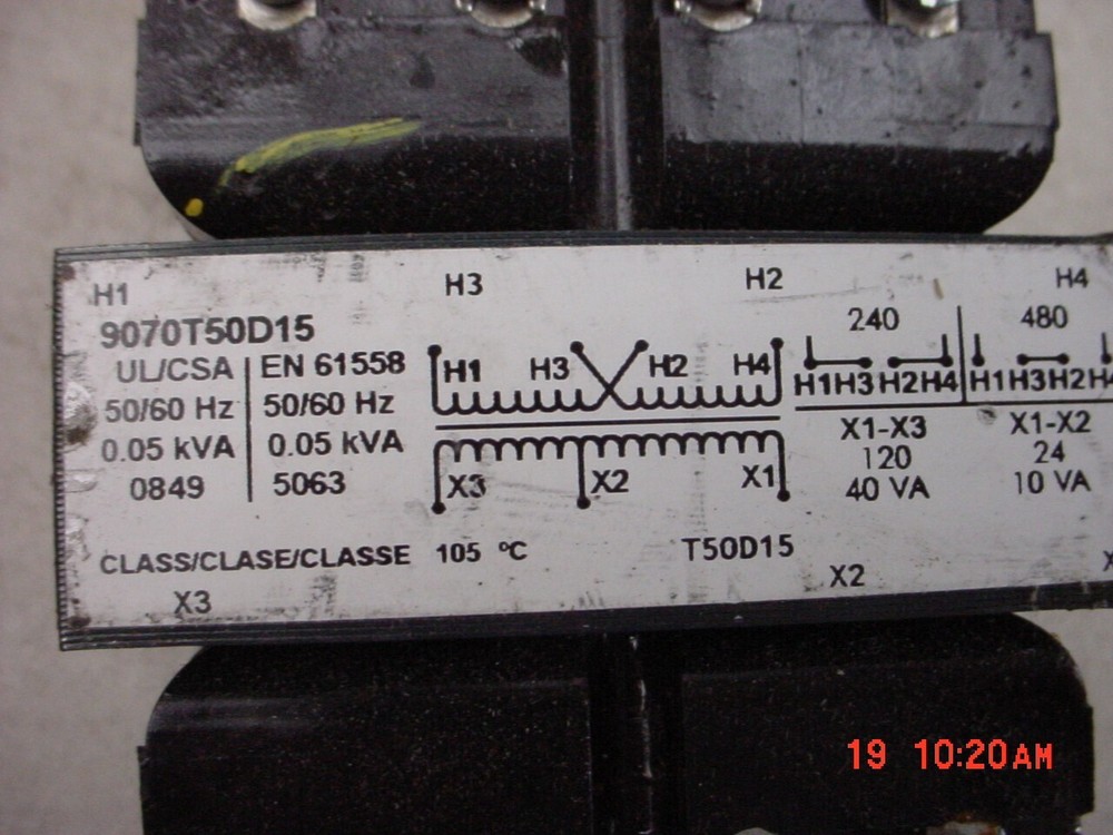 9070T50D15 INDUSTRIAL CONTROL TRANSFORMER