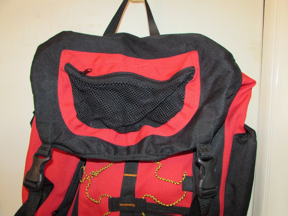 Staff Red Black Backpack 22x15x9 knapsack