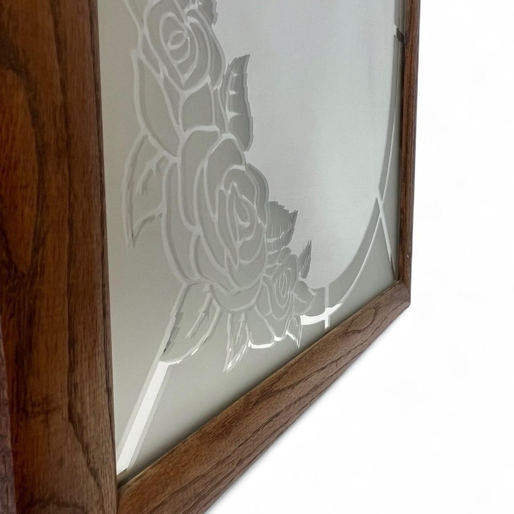 Vintage Rose Frosted Mirror