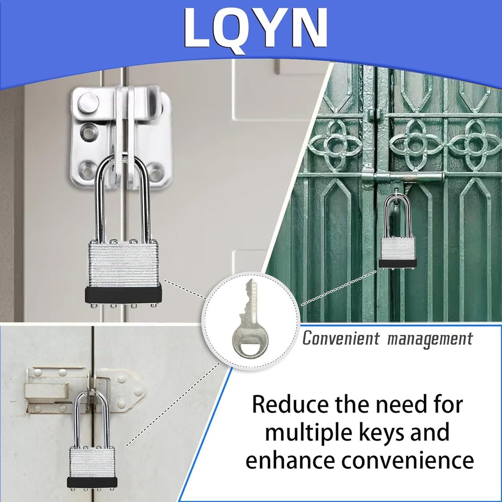 Padlocks with Same Key, 6 Pcs Laminated Keyed Padlock (1-9/16", 40mm),