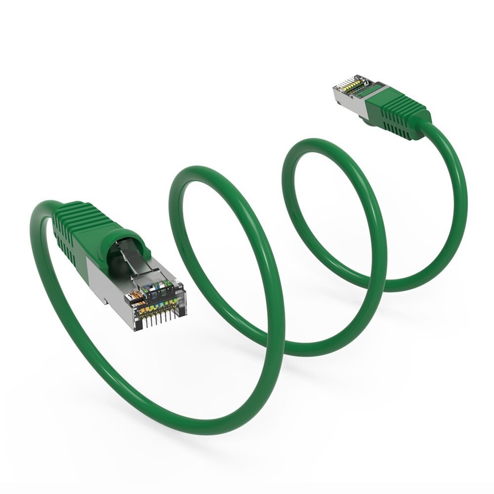 7FT Cat5E RJ45 Ethernet LAN Network FTP Shielded Patch Cable Pure Copper Green