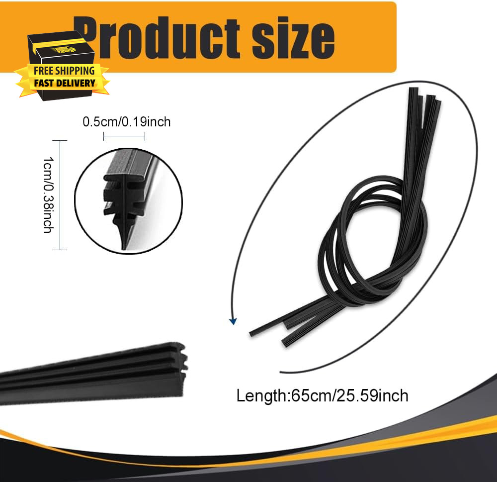 4 Pack Windshield Wiper Blades Refills, DIY Adjustable Car Windscreen Wiper Rubb