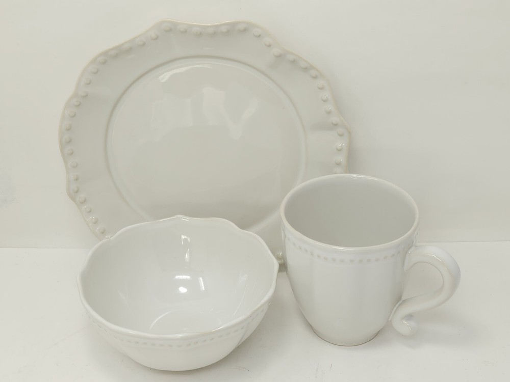 Mikasa Dinnerware Alyse 3-Piece Dinner Set, White