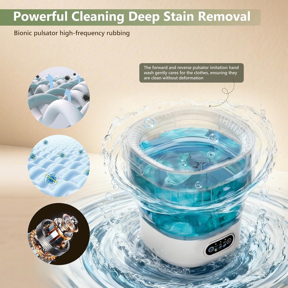 Versatile 16L Mini Laundry Machine with Multi-Cycle Options for Every Need