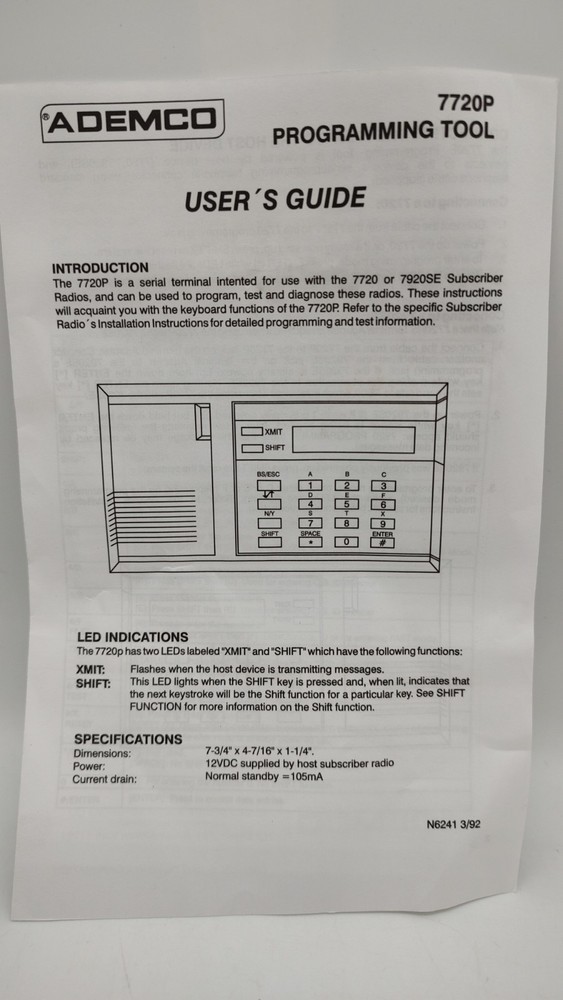 Ademco 7720P Hand Held Programmer