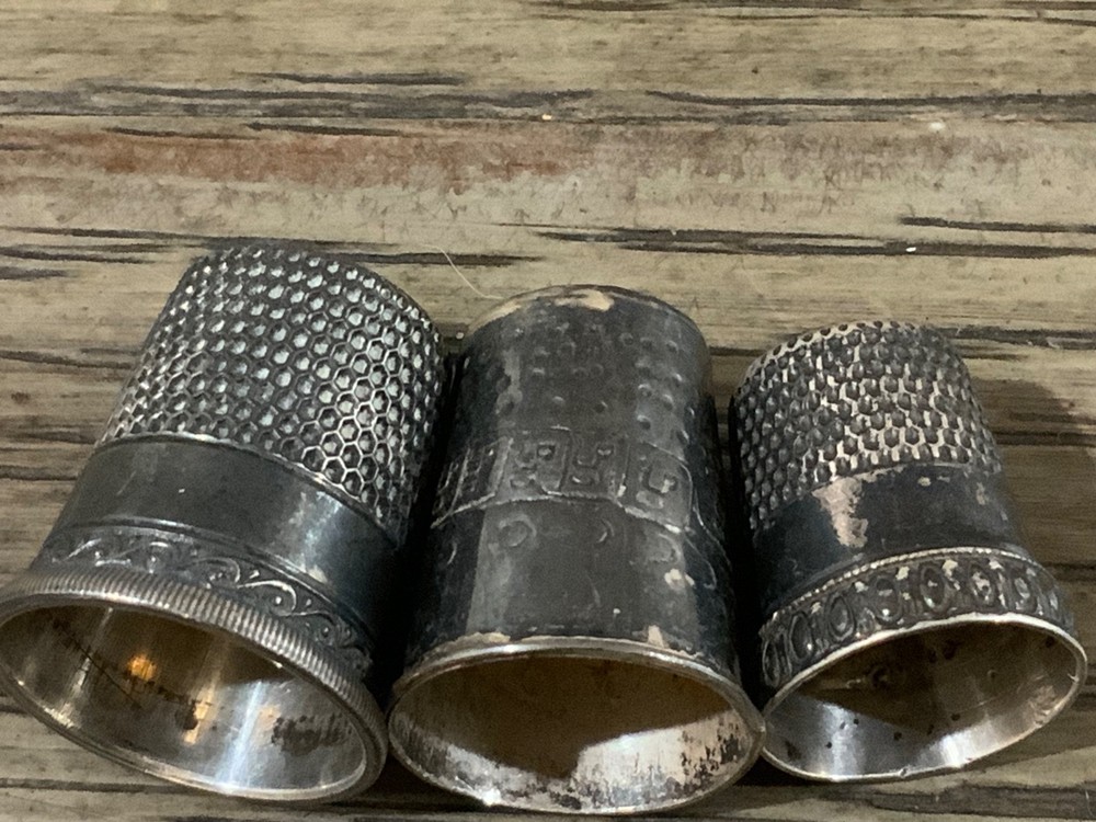 Three Sterling Silver Thimbles