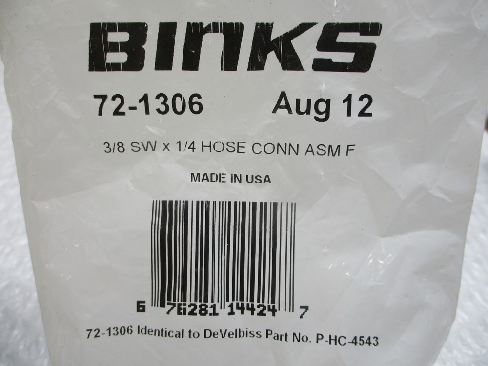 BINKS 72-1306 HOSE CONNECTOR NSMP