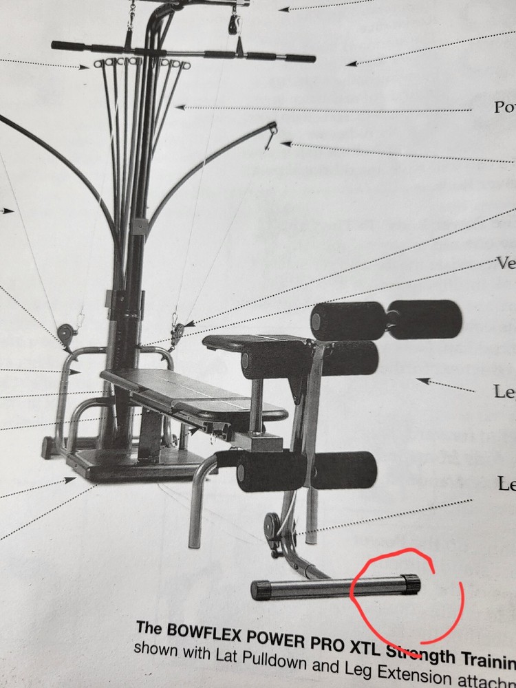 Bowflex Power Pro / XTL Leg Extension Foot / End Cap Replacement