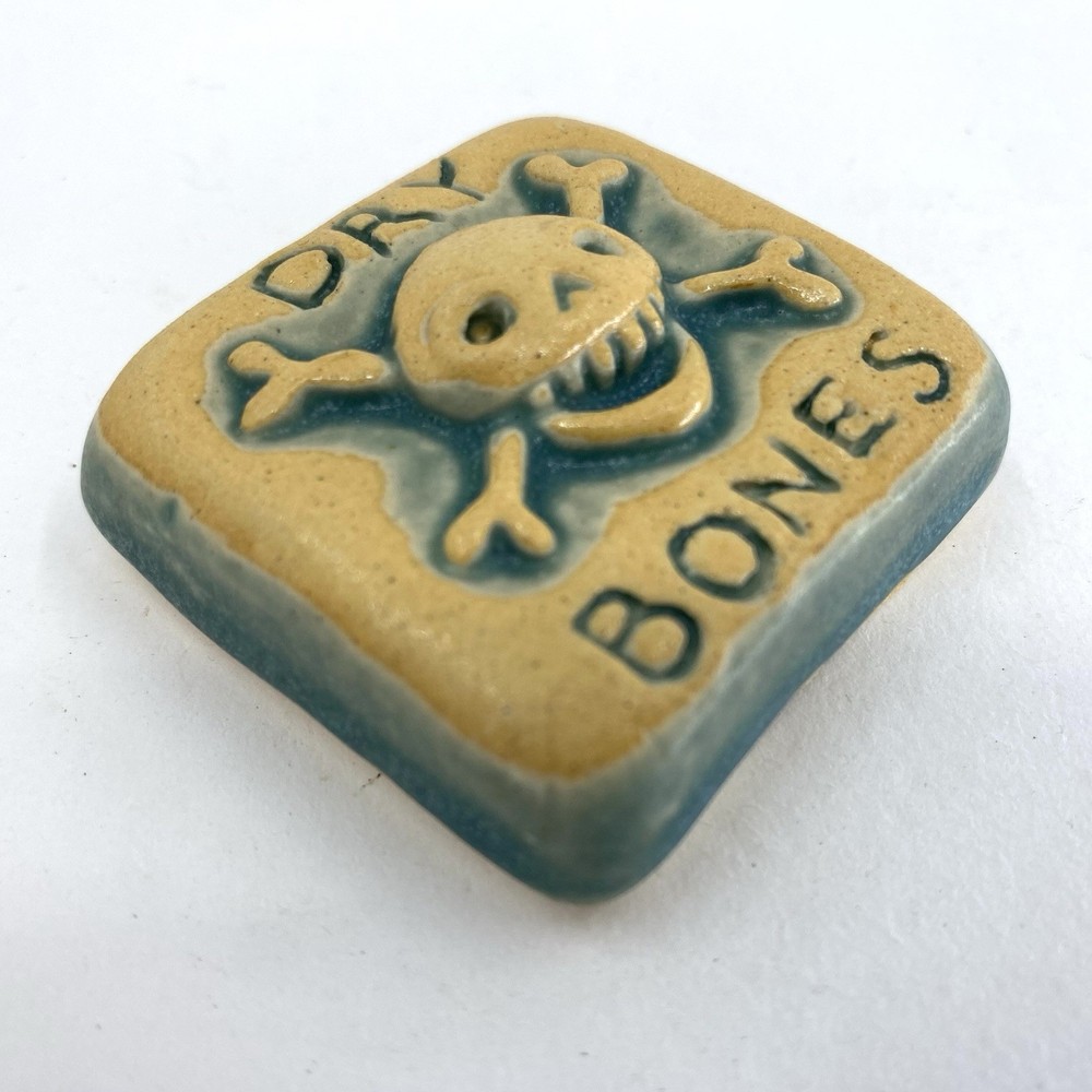 Dry Bones 2x2" Ceramic Art Tile By Gretchen Kramp