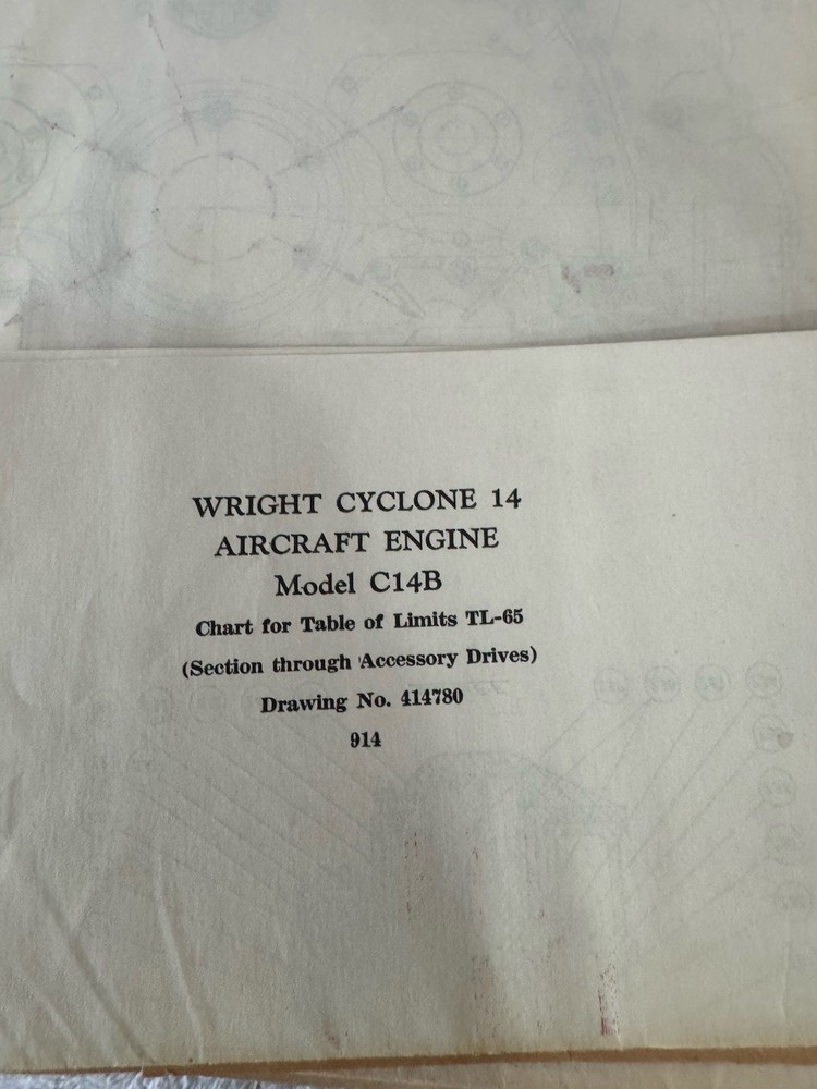 Wright Cyclone 14 Aircraft Engine Reference Book Diagrams Instructions 1940