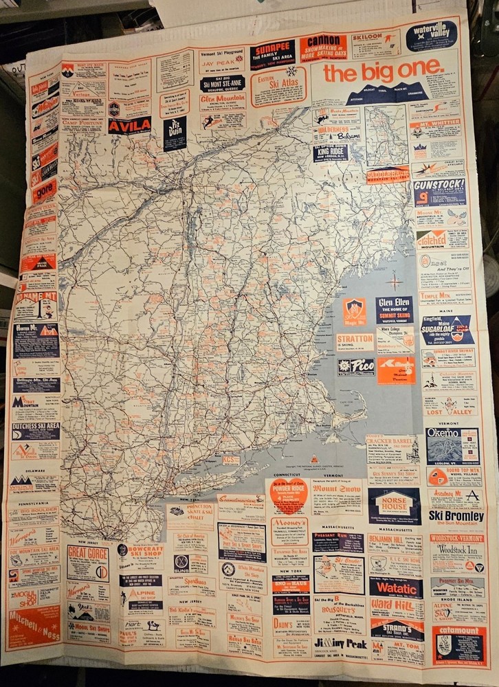 1971 EASTERN SKI MAP GUIDE. See Description For More.