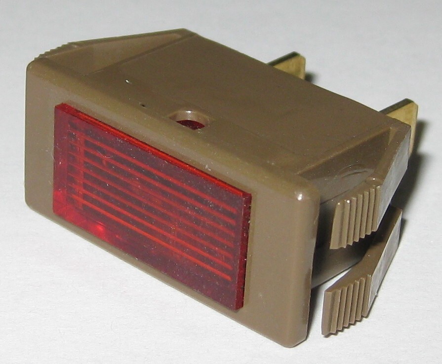 Red Rectangular Panel Mount Indicator Light - 125V - 0.25" Terminals - Chicago