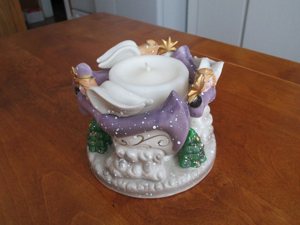 CHRISTMAS ANGELS CANDLE HOLDER