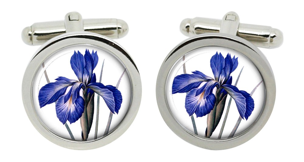 Blue Iris Cufflinks in Chrome Gift Box