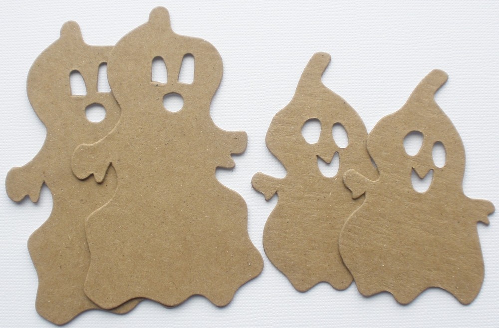 {4} *SPOOKY GHOST* Halloween Bare Chipboard Die Cuts - 2 Sizes - 3" and 4"