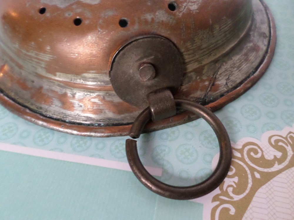 Set of 3 Strainers Colander Copper Wall Hanging with Loop Very Rustic