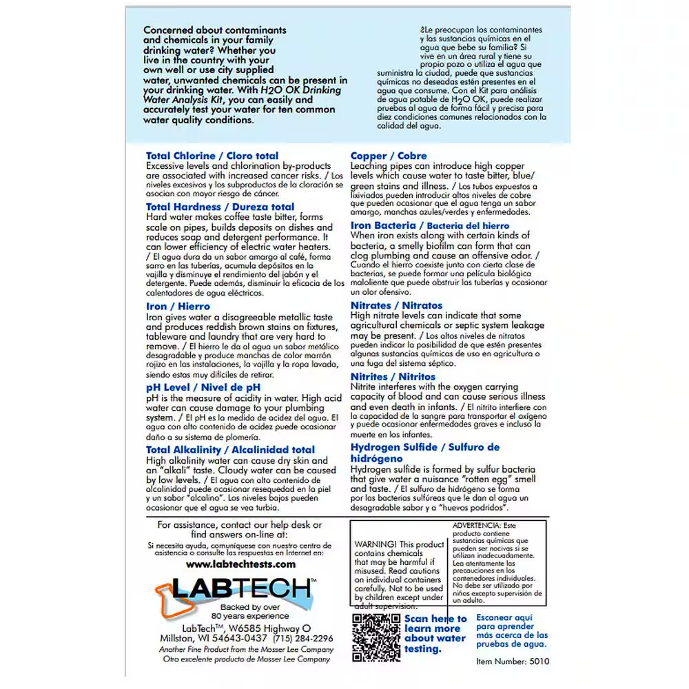 H2O OK Drinking Water Analysis Test Kit