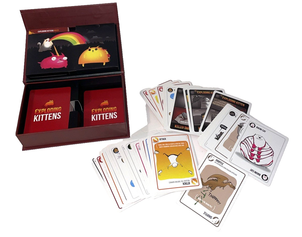 Exploding Kittens Card Game Complete Box with Instructions Does not make Noise *