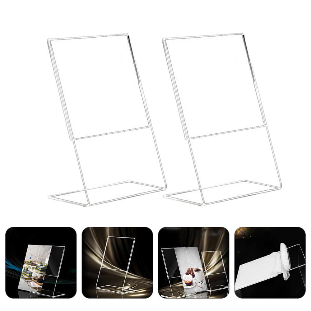 3Pcs Acrylic Sign Holders Versatile Display Stand Transparent Storage Racks