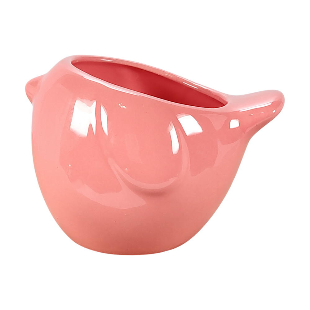 Pink Mini Flowerpot Planter Stoneware Ceramic Bird Shape