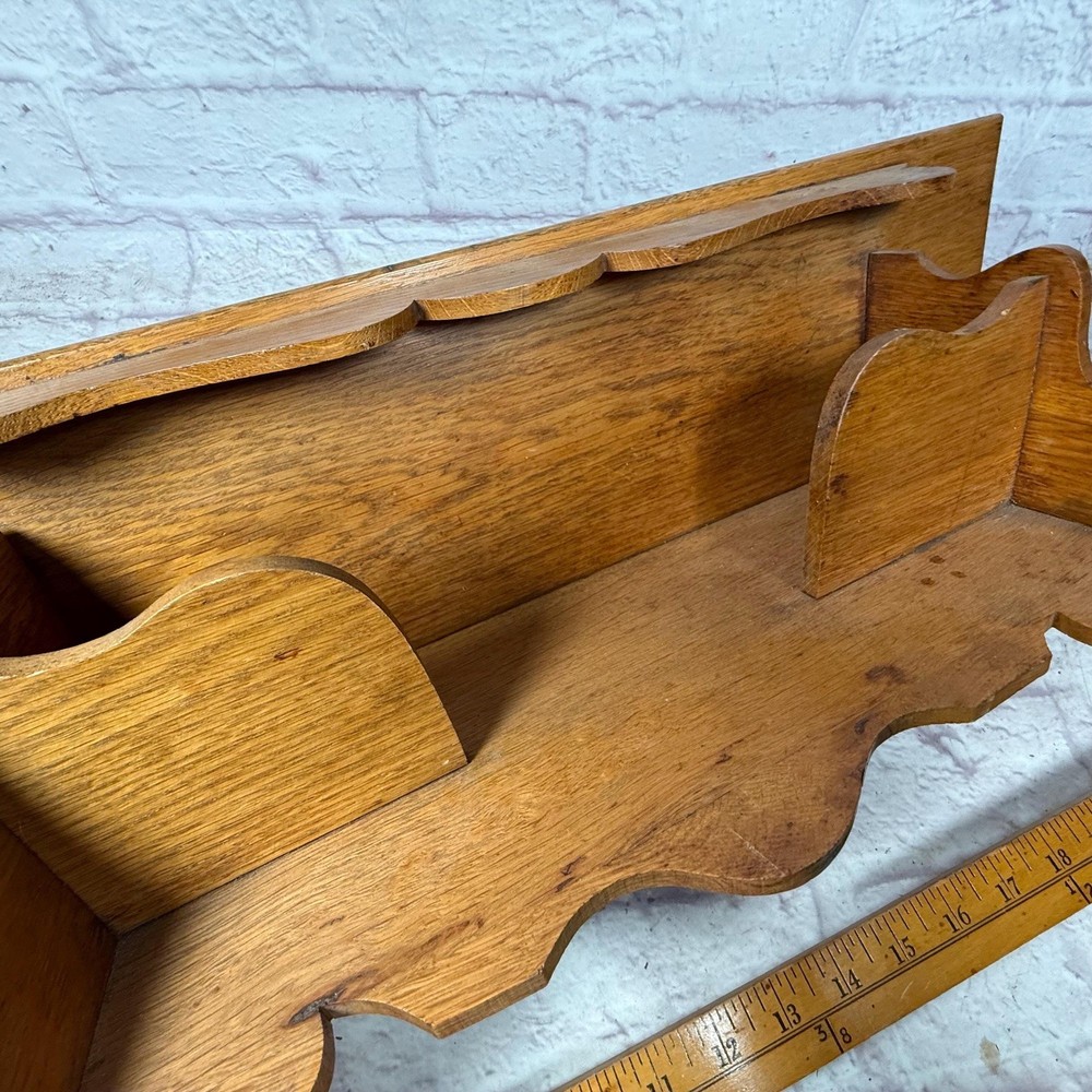 Vintage Oak Clock Wall Shelf